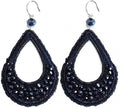 Oorbellen Glas 9x4,5cm Blauw