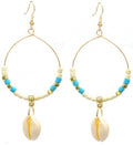Oorbellen Schelp 8x4,5cm Blauw