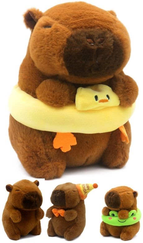 Pluche capibara 21 cm - Diverse designs - 1 stuk