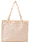 Pluche shopper van imitatiebont 36x29x13,5cm