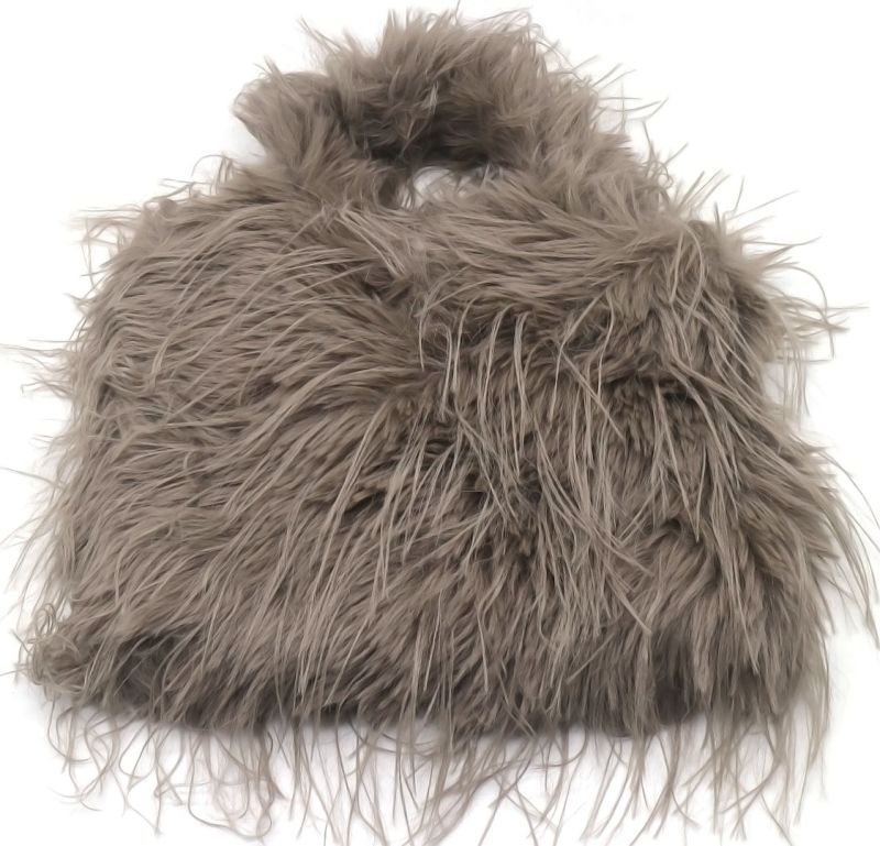 Pluche tas 30x24cm lange haartjes