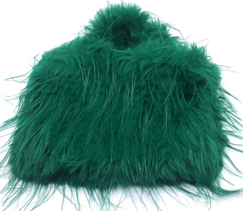 Pluche tas 30x24cm lange haartjes