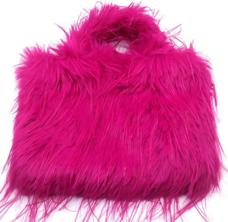 Pluche tas 30x24cm lange haartjes