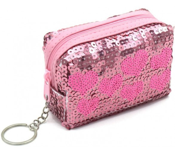 Sleutelhangerportemonnee LOVE Pailletten 10x7x4cm