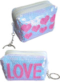 Sleutelhangerportemonnee LOVE Pailletten 10x7x4cm