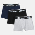 Ellesse herenboxershorts (3 stuks) blauw - zwart - grijs
