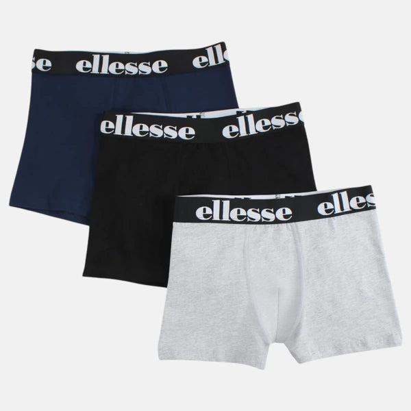 Ellesse herenboxershorts (3 stuks) blauw - zwart - grijs