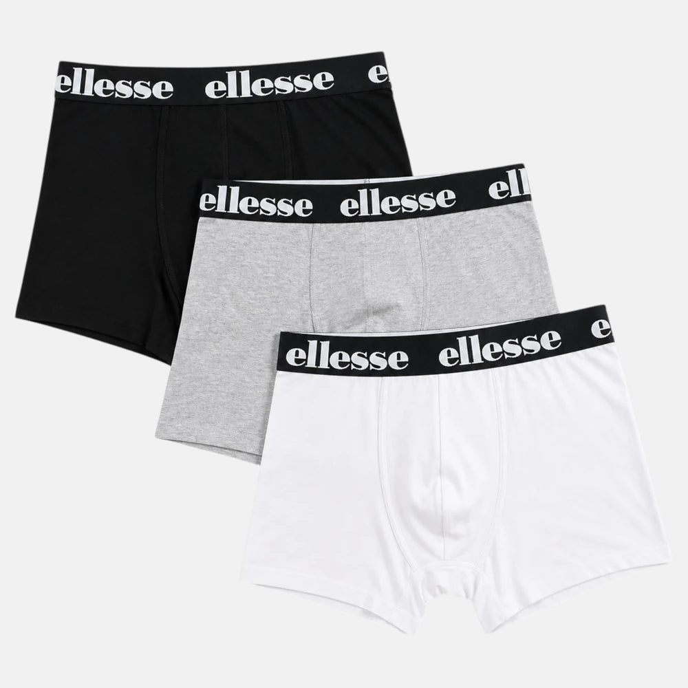 Ellesse herenboxershorts (3 stuks) zwart - grijs - wit